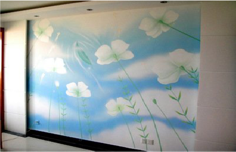  祁门画墙绘怎么画好白云的蓬松感？