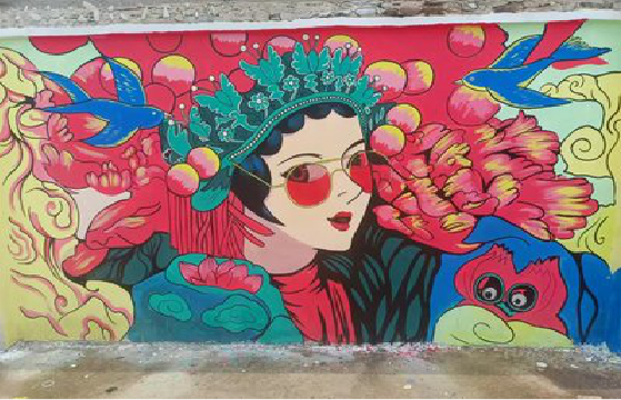  祁门墙体彩绘-网红墙