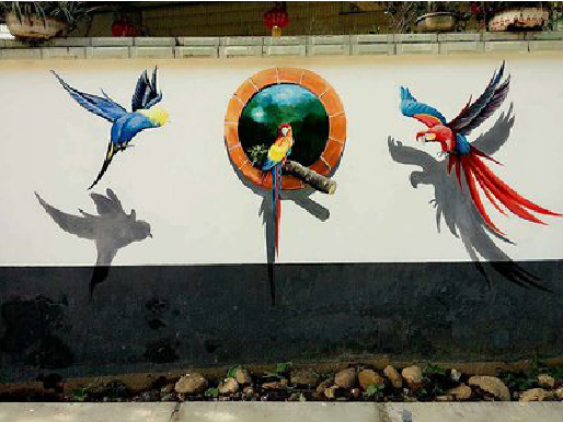  祁门视觉错位-3D墙绘设计