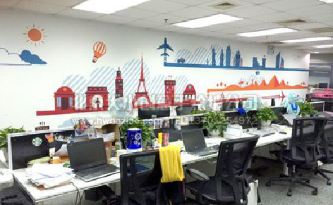  祁门教你设计办公室墙绘的方法。